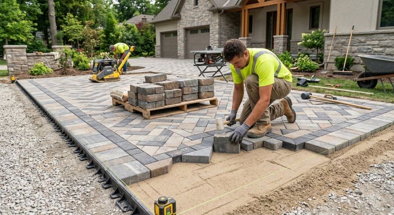 Sidewalk Pavers Installation in Boston, MA